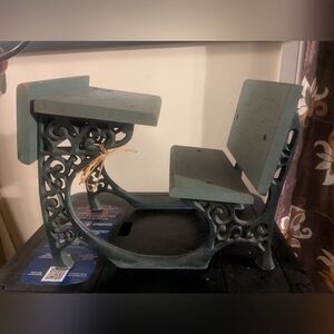 Green Cast Iron And Wood Decorative Doll Desk